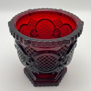 Avon 1876 Cape Cod Ruby Collection Red Glass Open Sugar Bowl Excellent Condition